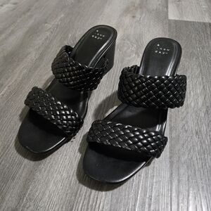A New Day Women's Black Size 8 Woven 2.5" Heels